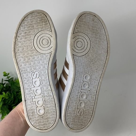 Adidas Originals Leather White/Rose Gold 3 Stripe Superstar Sneakers Womens 4.5 - Picture 8 of 9